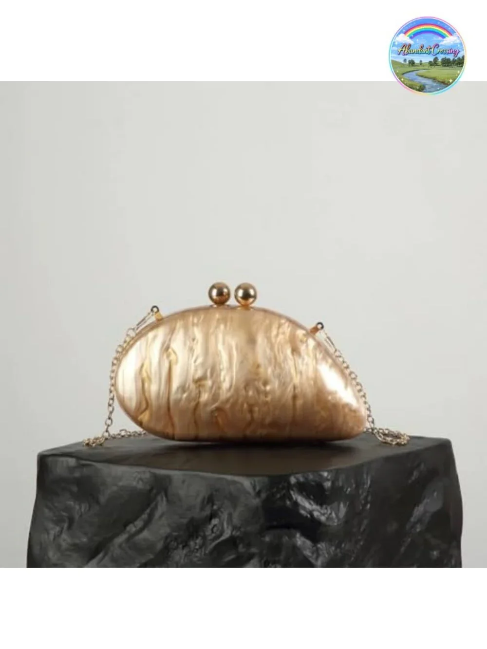 Acrylic Clutch Evening Bag Shell Shaped Luxury Marble Glitter Handbag Purse